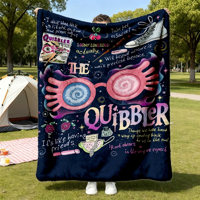 The Quibbler Inspired Flannel Blanket, Luna Lovegood Aesthetic Flannel Throw, Magical Wizard Graphic Cozy Blanket