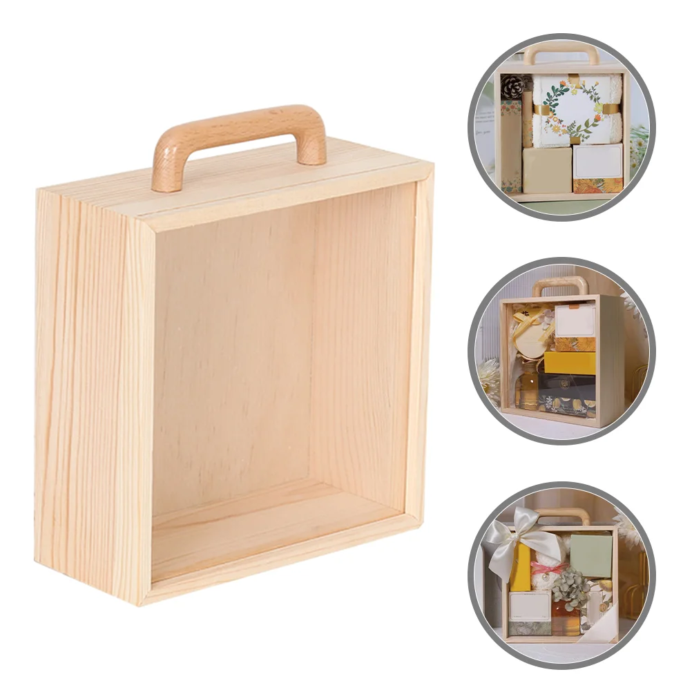 

Gift Suitcase Earring Storage Wooden Display Boxes Vanity Jewelry Container Organizer Sundries The