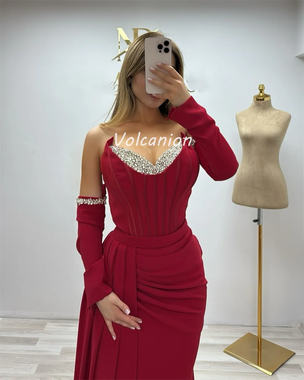 Vestidos largos personalizados de estilo moderno con lentejuelas y diamantes de imitación, vestidos largos rectos con hombros descubiertos, vestidos para ocasiones a medida
