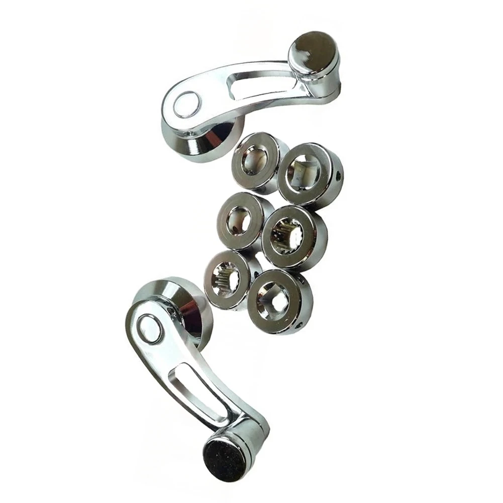 Billet Aluminum Chrome 3in Window Crank Handle Kit Includes 2 Handles 2 Square 2 Splined 2 Round Adapters for Classic Cars