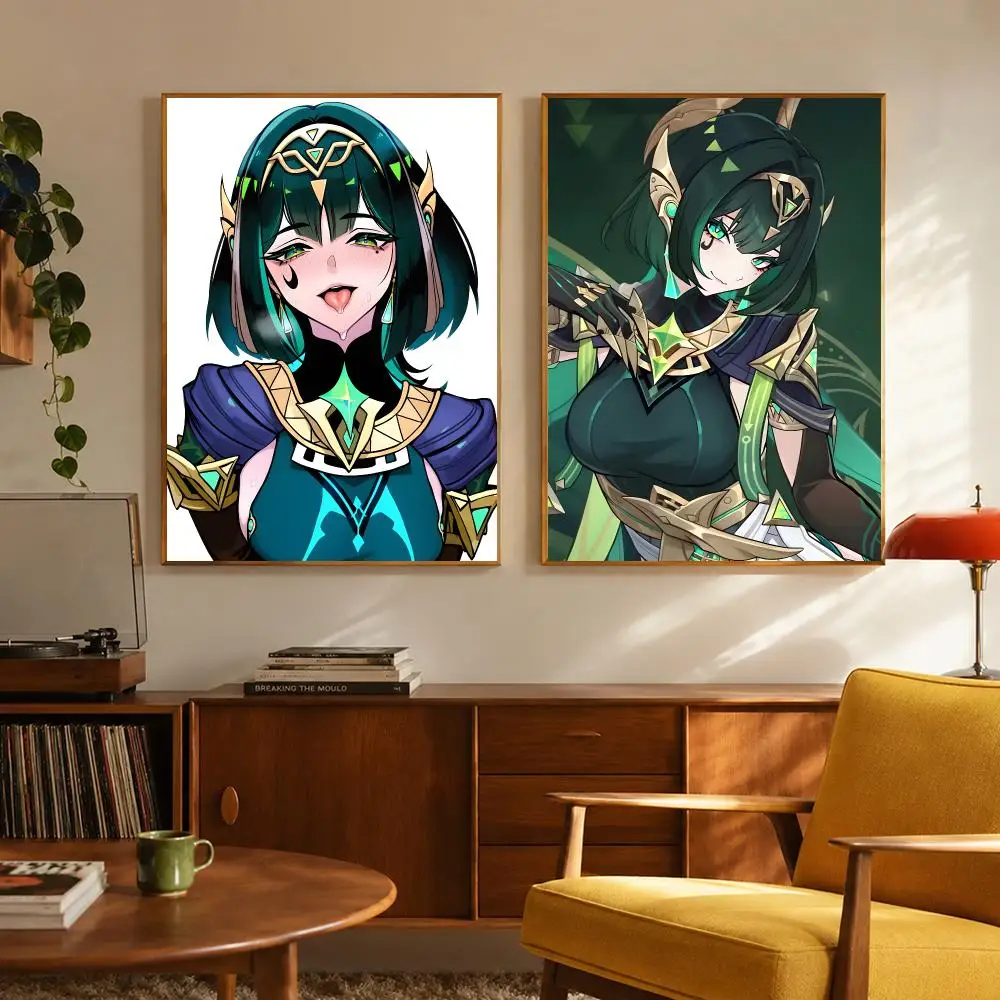 Game Character Genshin Impact Nefer Poster Digital Solvent Print Waterproof PP Fade-Resistant Wall Art Room Decor Gift