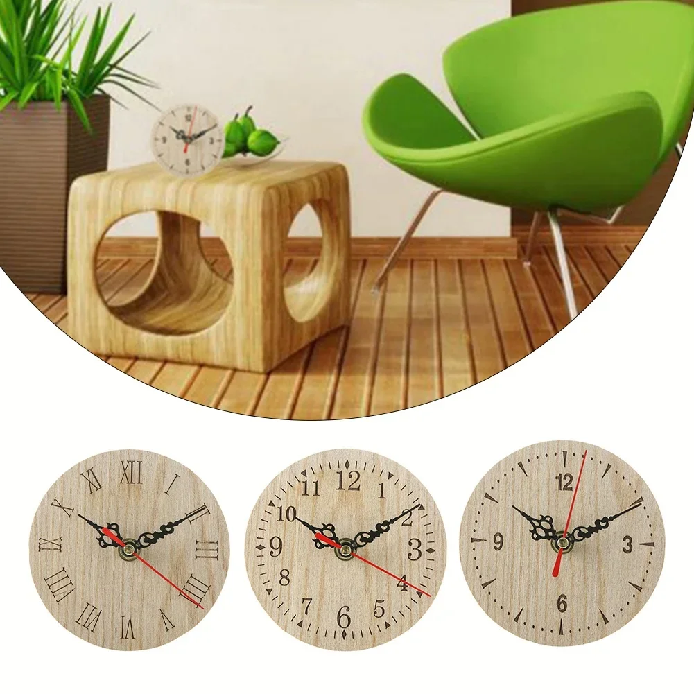 Clock Wall Clock Classic Retro Hang Wall Clock Wooden Wall Clock 12cm Analog Display Wall Clock Battery Powered New