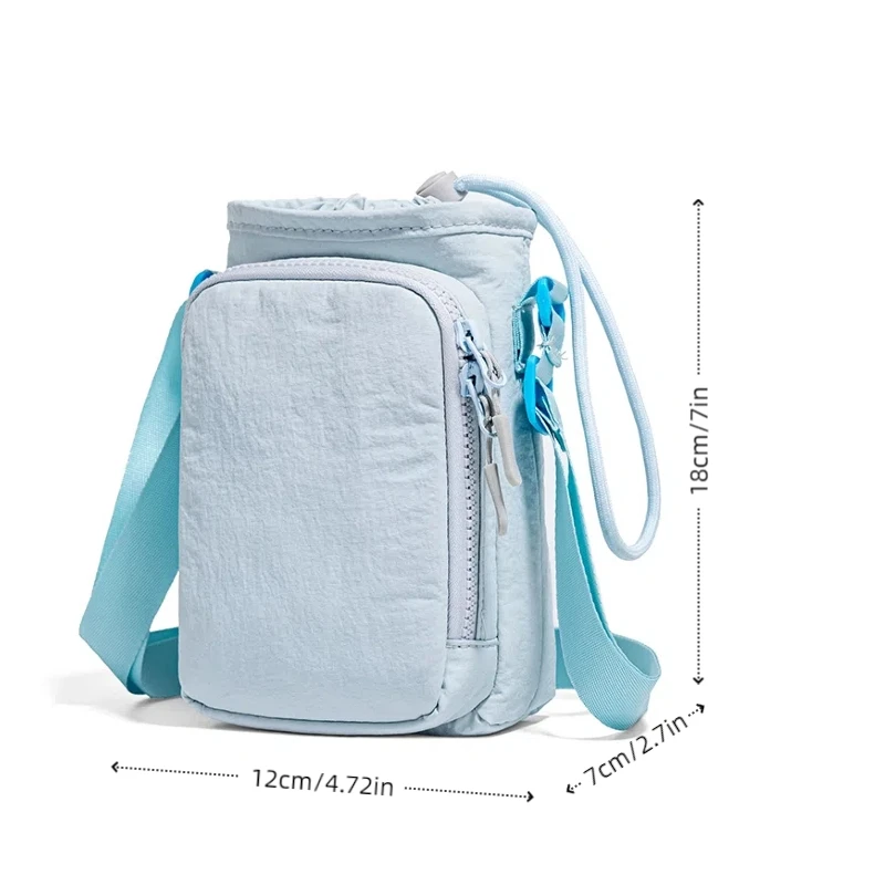 Nylon Crossbody Bag with Adjustable Strap, Phone and Bottle Pocket | Zipper Closure, Minimalist Bag Design, Everyday Carry Bag image 6