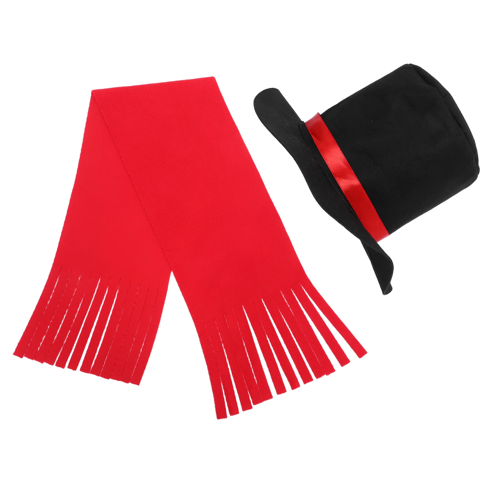 2Pcs Christmas Snowman Dress Up Kit Hat Scarf Winter Holiday Party Costume Cosplay Supplies Snowman Fancy Dress