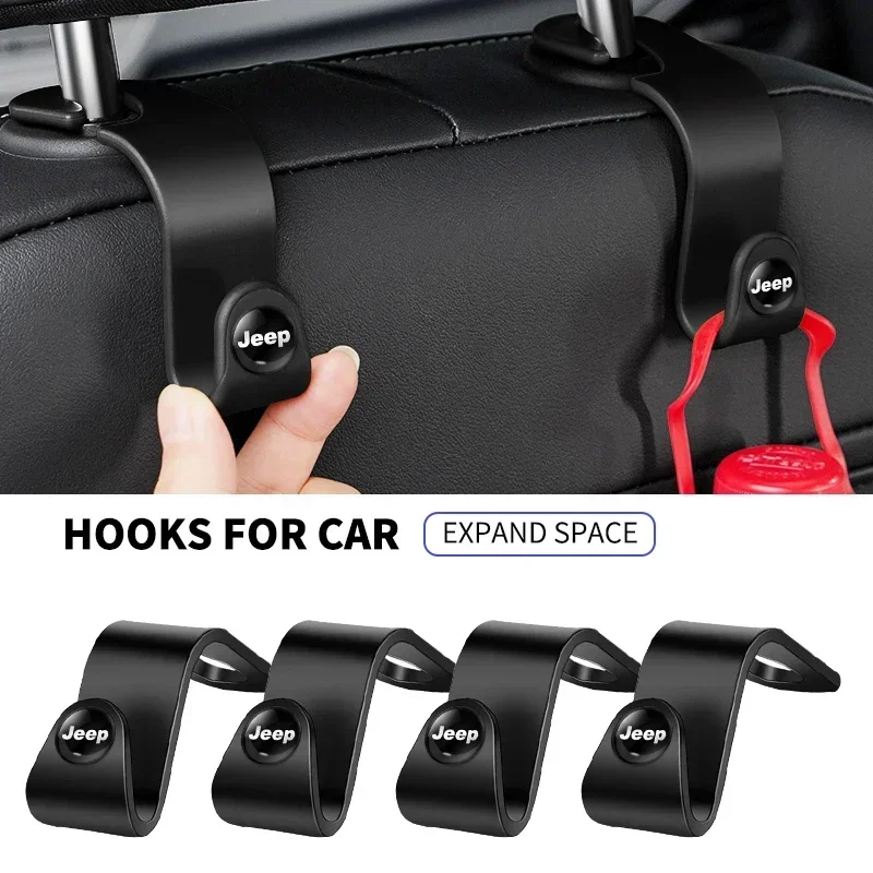 

1/2pcs Car Seat Back Portable Hook Holder For Jeep Renegade Compass Grand Cherokee Wrangler jk Gladiator Patriot Liberty