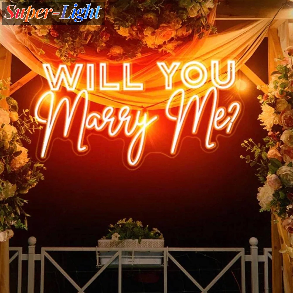 Custom Neon Sign Will You Marry Me Neon Sign Bedroom Custom Neon Light Led Wedding Proposal Wall Art Decor Wall Decoration