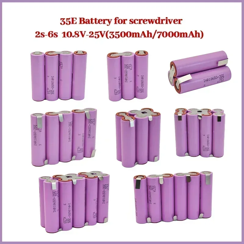 

20A 18650 35E 3500mAh 7000mAh 3S 4S 5S 6S 8S 7.4V 12.6V 14.8V 18V 25.2V 29.6V for Screwdriver Batteries Weld Battery Pack