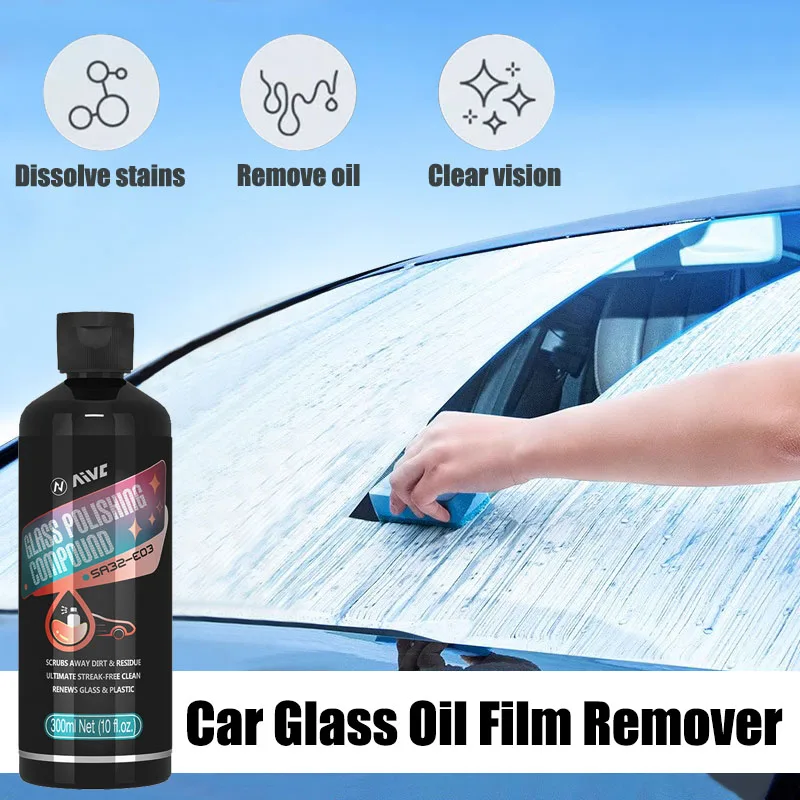 Car Glass Oil Film Remover Glass Polishing Hydrophobic Glass Coating Stain Removal Windshield Clear Window Auto Detailing Tool