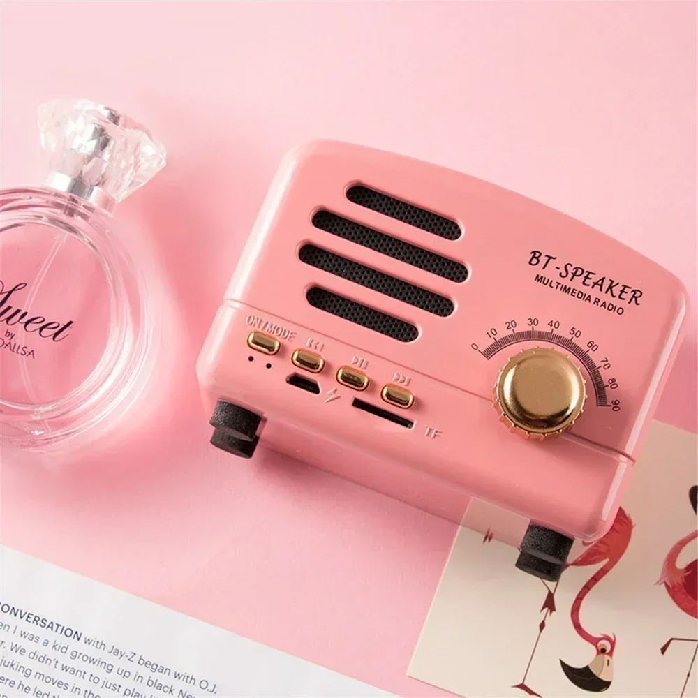 

5W Radio Computer Speaker Portable Audio Wireless Cute Classic Mini Retro bluetooth speaker 1200mAh Support TF card