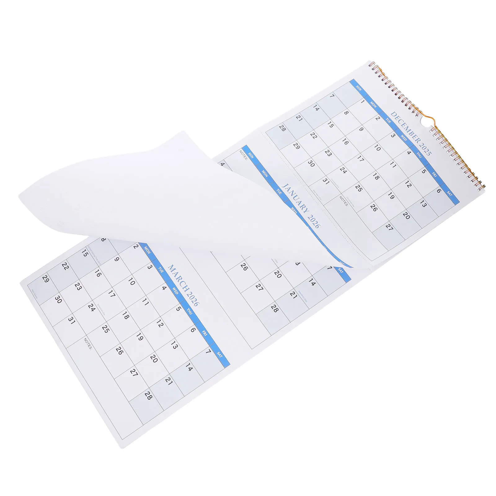 

Tri-Fold Wall Calendar 2025-2027 3-Month Layout Per Page Spacious Daily Blocks Dual Wire Binding Hanging Planner for Office Home