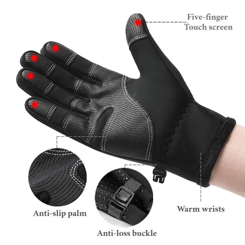 Fingerless Fishing Gloves Windproof Cold Weather Touchscreen Warm Motorcycle Cycling Gloves For Photography Hunting Ski Driving