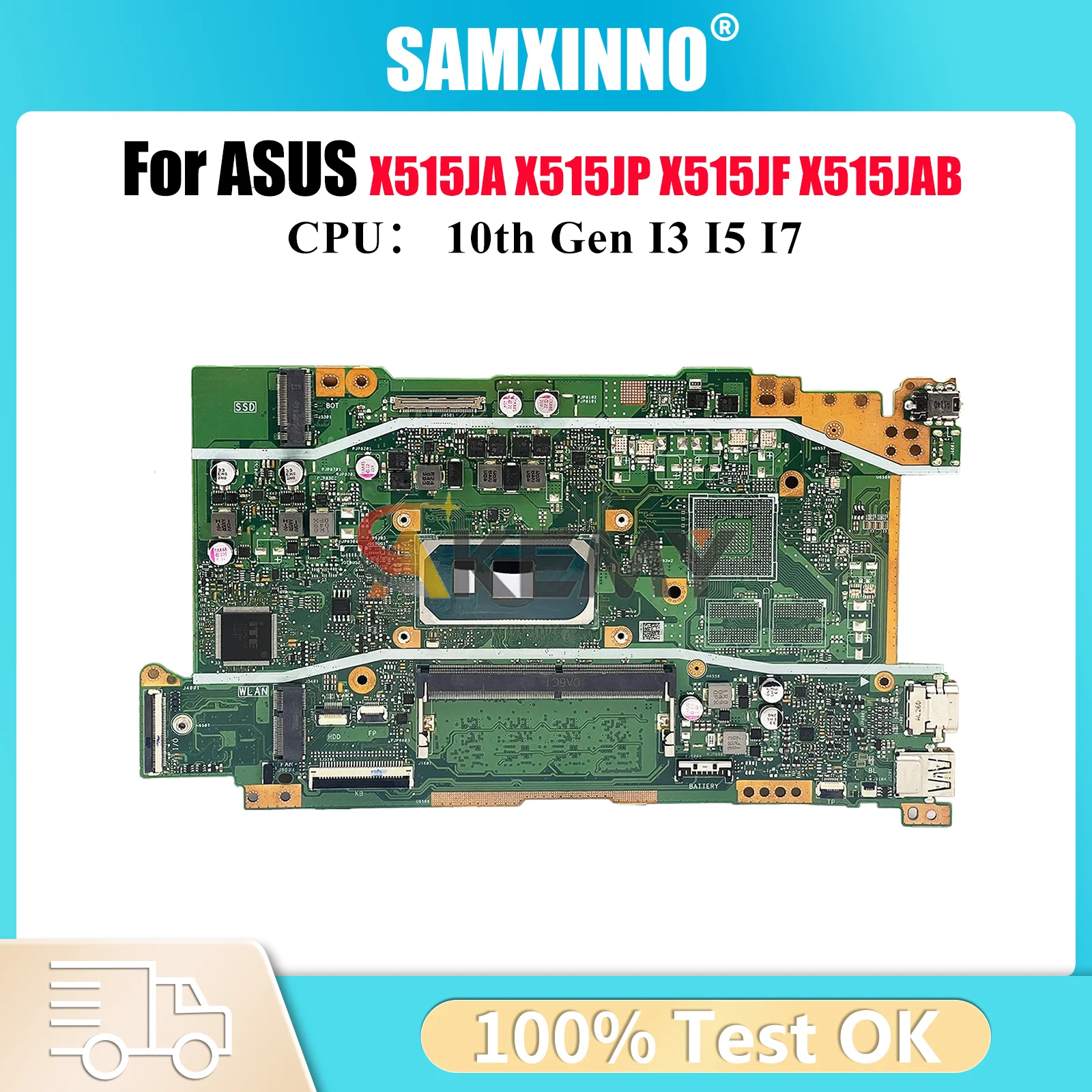 X415JA Laptop Motherboard For ASUS VivoBook V4200J X515JP X415J X515JAB X515JA A416J V5200J X515JF Mainboard  With  I3 I5 I7 CPU