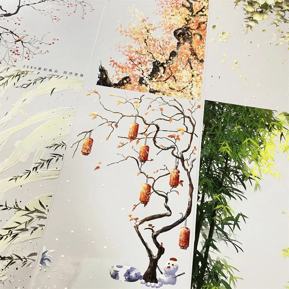 

Washi pet tape journal m88 four sequence change 9999 flower tree 9999ancient Chinese scrapbooking planner sticker card diy loop