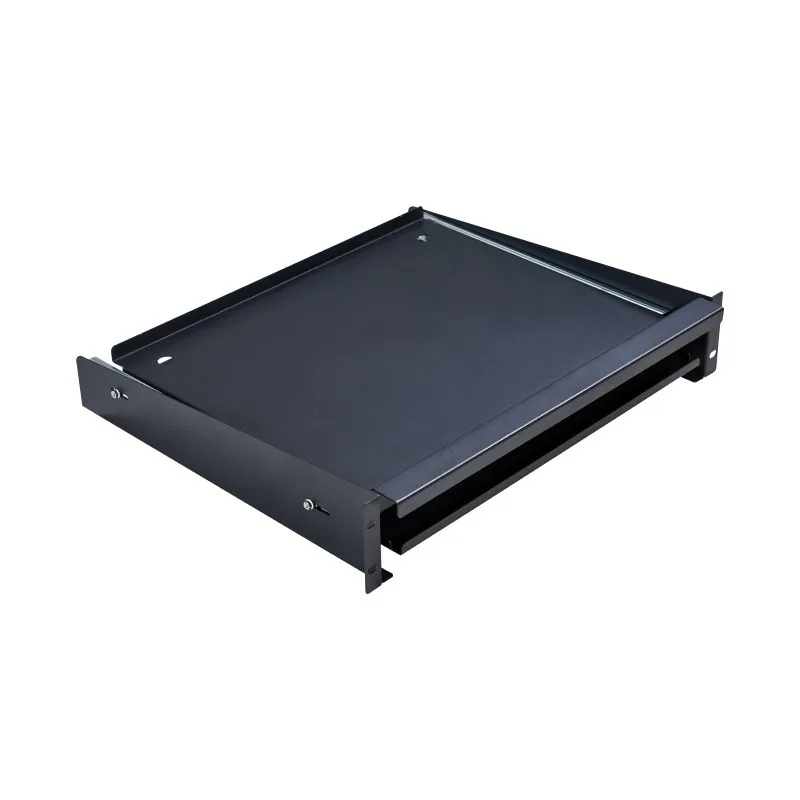 2U double-layer keyboard drawer rack-type track double-layer pull-out keyboard tray 2U industrial keyboard storage bracket