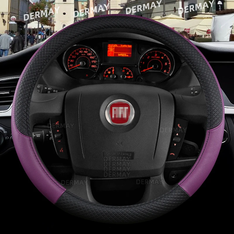 for Fiat Ducato Car Steering Wheel Cover PU Leather 100% DERMAY Brand High Quality Auto Accessories Fast Shipping