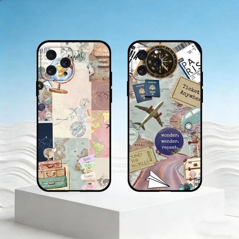 

P-polar lights Phone Case For iPhone 17,16,15,14,13,12,11 Plus,Pro Max,SE4Soft Silicone Black Cover