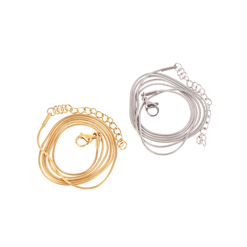 Gold Color Chains Stainless Steel Snake Chains Necklace Twist Rope Jewelry Women Long Chains Accessories