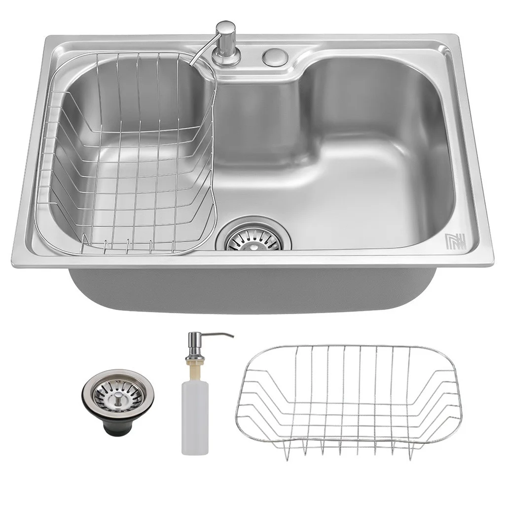 Kitchen sink Cuba for gourmet kitchen stainless steel sink with accessories 60x42x21cm