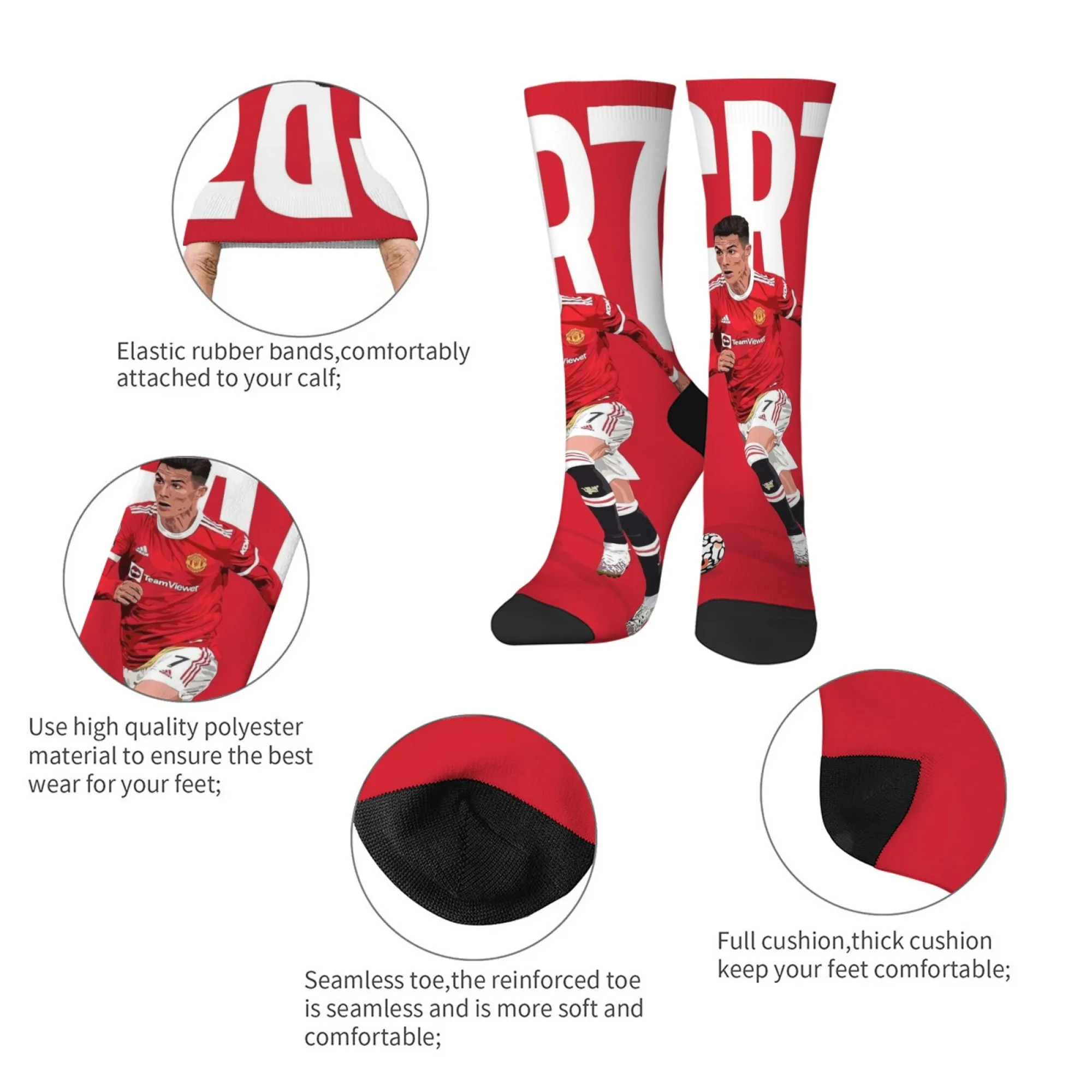 كرة القدم نجم CR7 الرجال الجوارب الجدة مضحك سعيد الجوارب الرجعية نمط هزلي مريح عارضة الأزياء الجوارب الرياضية متعة هدية #5