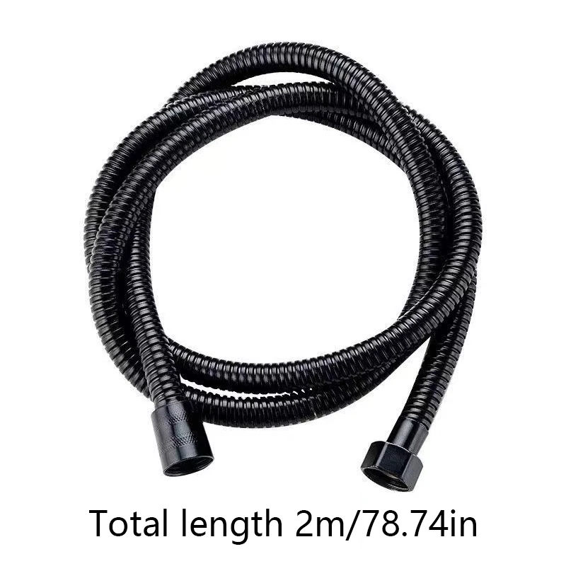 Black stainless steel shower hose, bathroom shower accessories, electroplated hose image 6