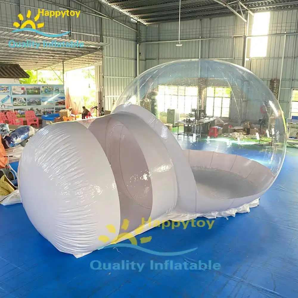 Inflatable Bubble Tent / Dome , Clear Transparent Geodesic Dome Clear Camping Tent