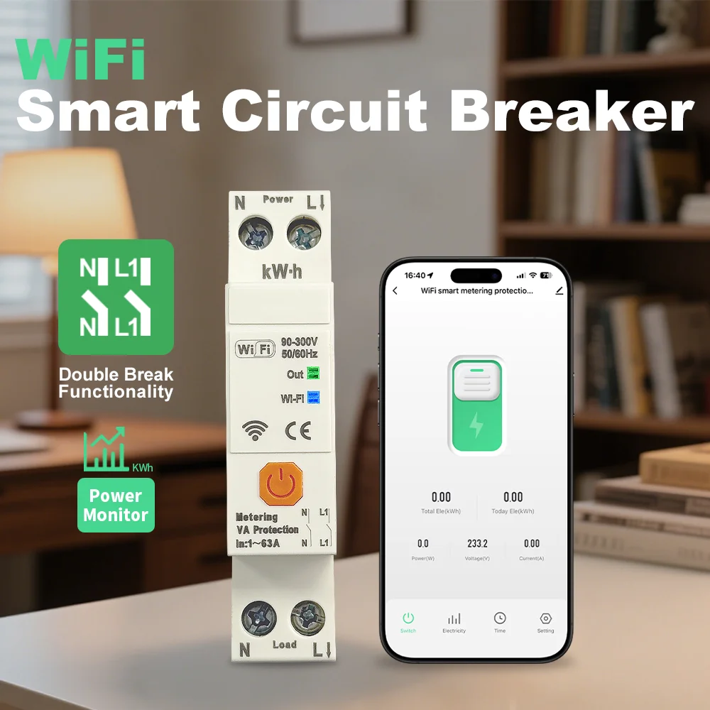 투야 WIFI 스마트 회로 차단기 이중 차단 N+L D - Din Rail Circuit Breaker 리뷰 및 가격