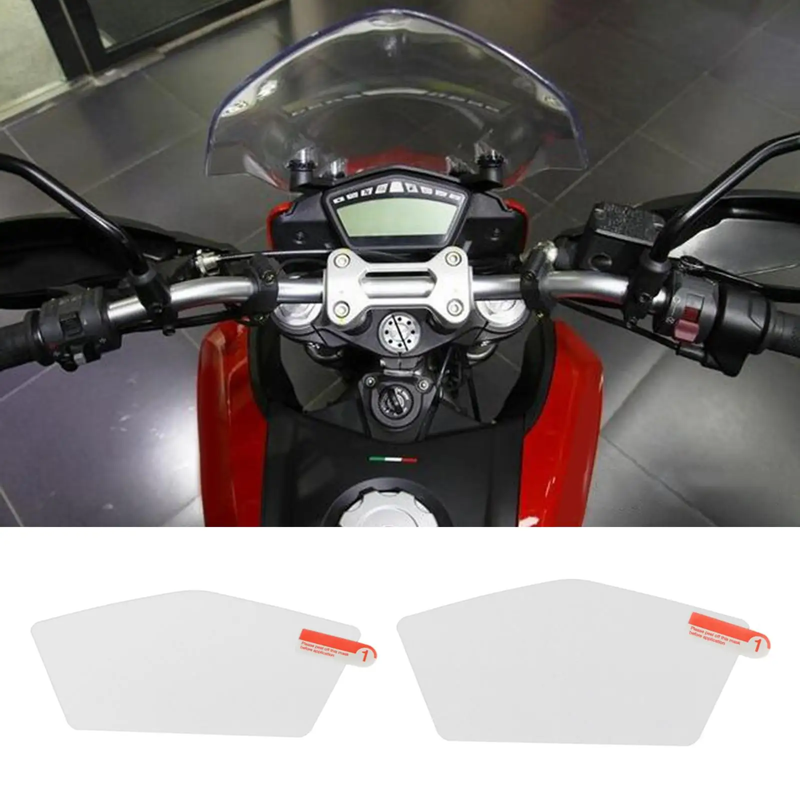 2Pcs Film Screen Protector for Ducati Hypermotard821 Parts Cut