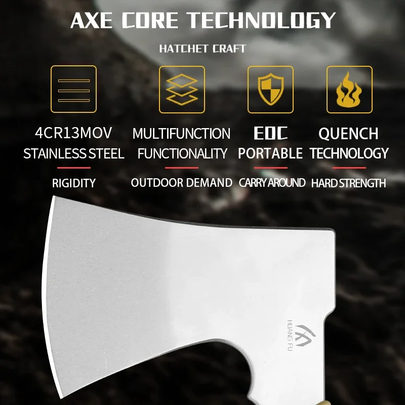 Imagem -02 - Portátil Multi Funcional Aço Battle Axe Huangfu4cr13 Survival Axe para Acampamento ao ar Livre Caça e Atividades de Emergência