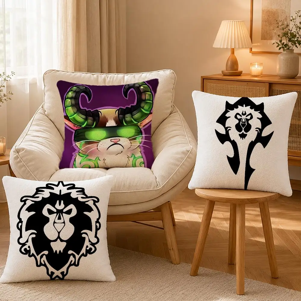 Game Warcraft Epic Fantasy Cushion Cover Personalized Short Plush Soft Bedroom Sofa Home Decor Gift