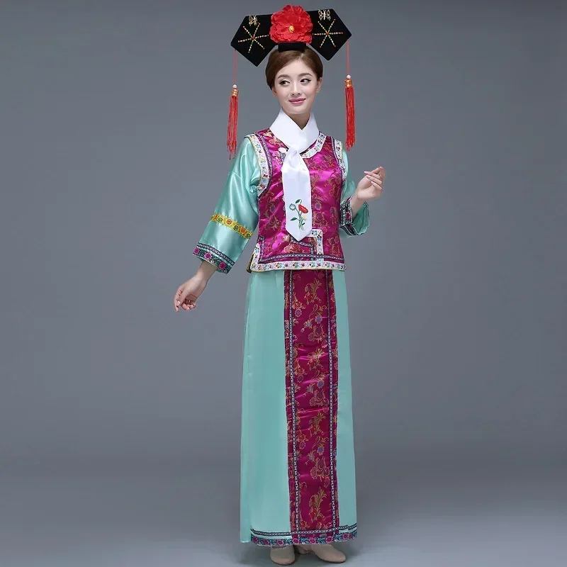 

Plus Size Chinese Tradition Costume Women The Qing Dynasty Costume Chinese Princess Clothes With Hat Women Costume