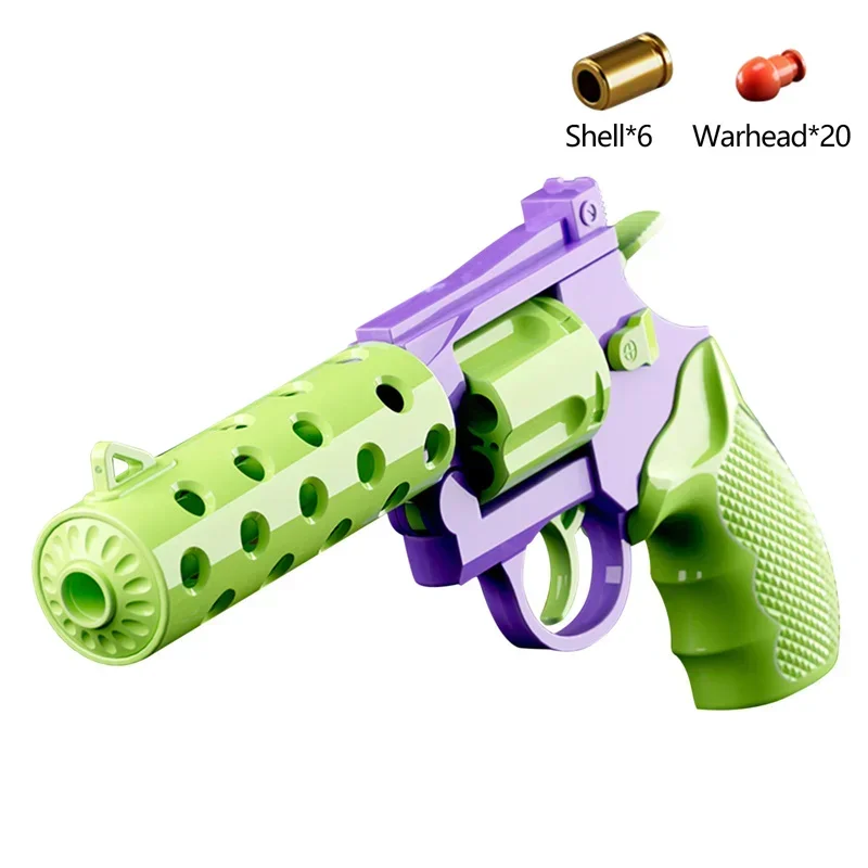 Automatic Decompression Desert Pistol Continuous Shell Ejection Empty Hanging Revolver Toy Gun