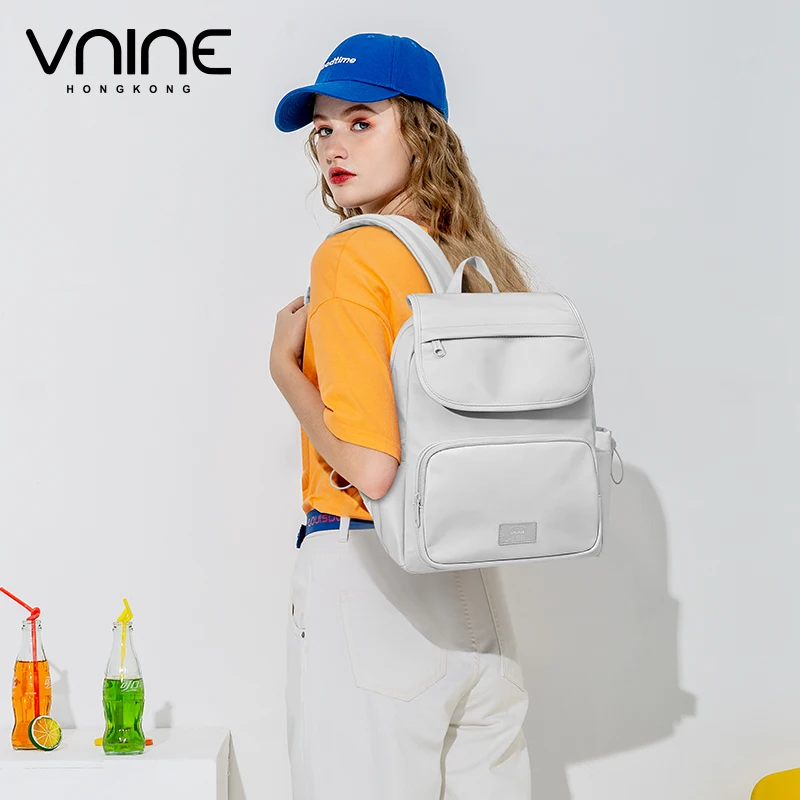 VNINE backpack for female college students, large capacity middle and high school students, class bag, commuting travel backpack