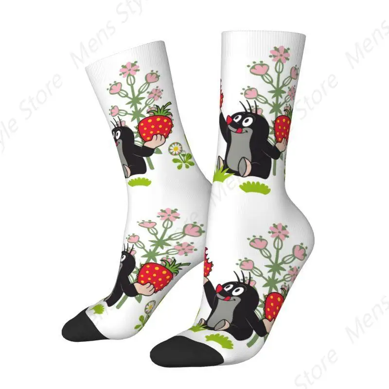 Kawaii Krtek Mole Dress Socks Men's Women's Warm Funny Novelty Cartoon Little Maulwurf Crew Socks