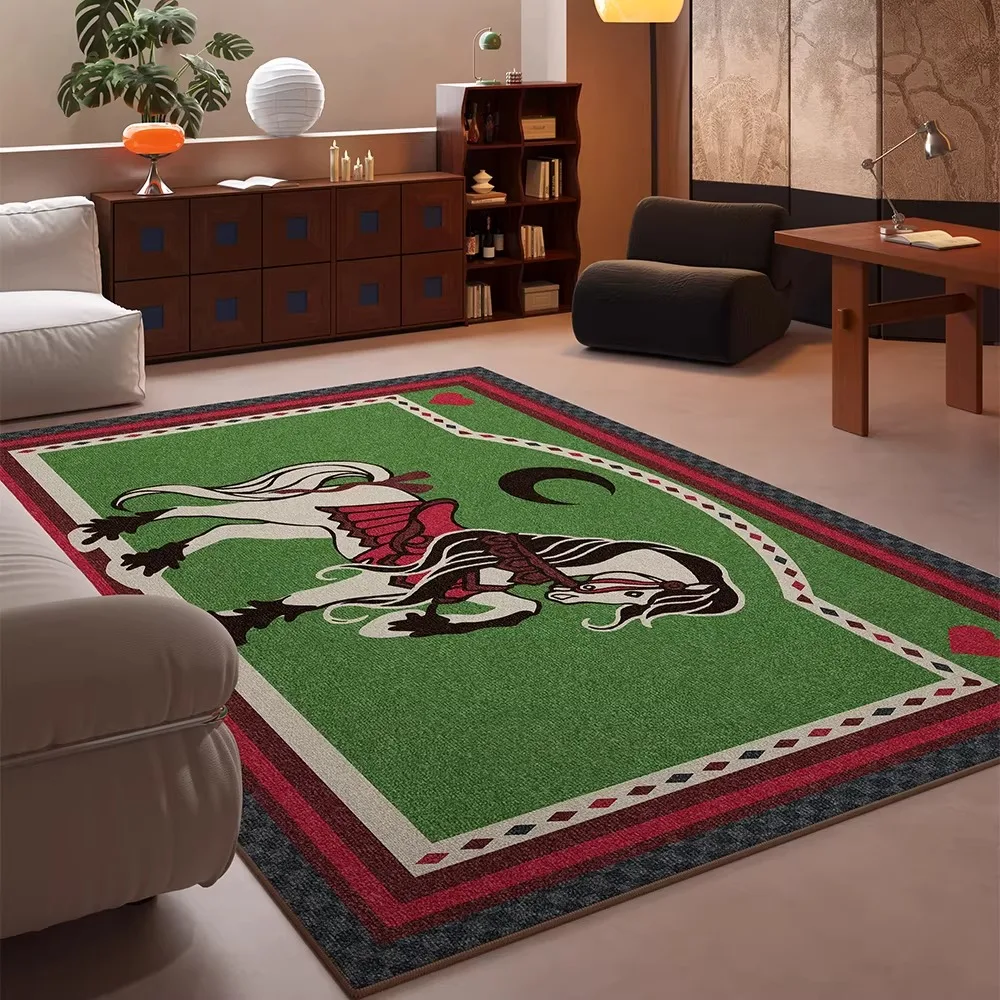 

Retro Nordic Large Area Rugs Living Room Light Luxury Floor Mat Horse Carpet for Bedroom Home Decoration Mats 러그 Alfombra Salón