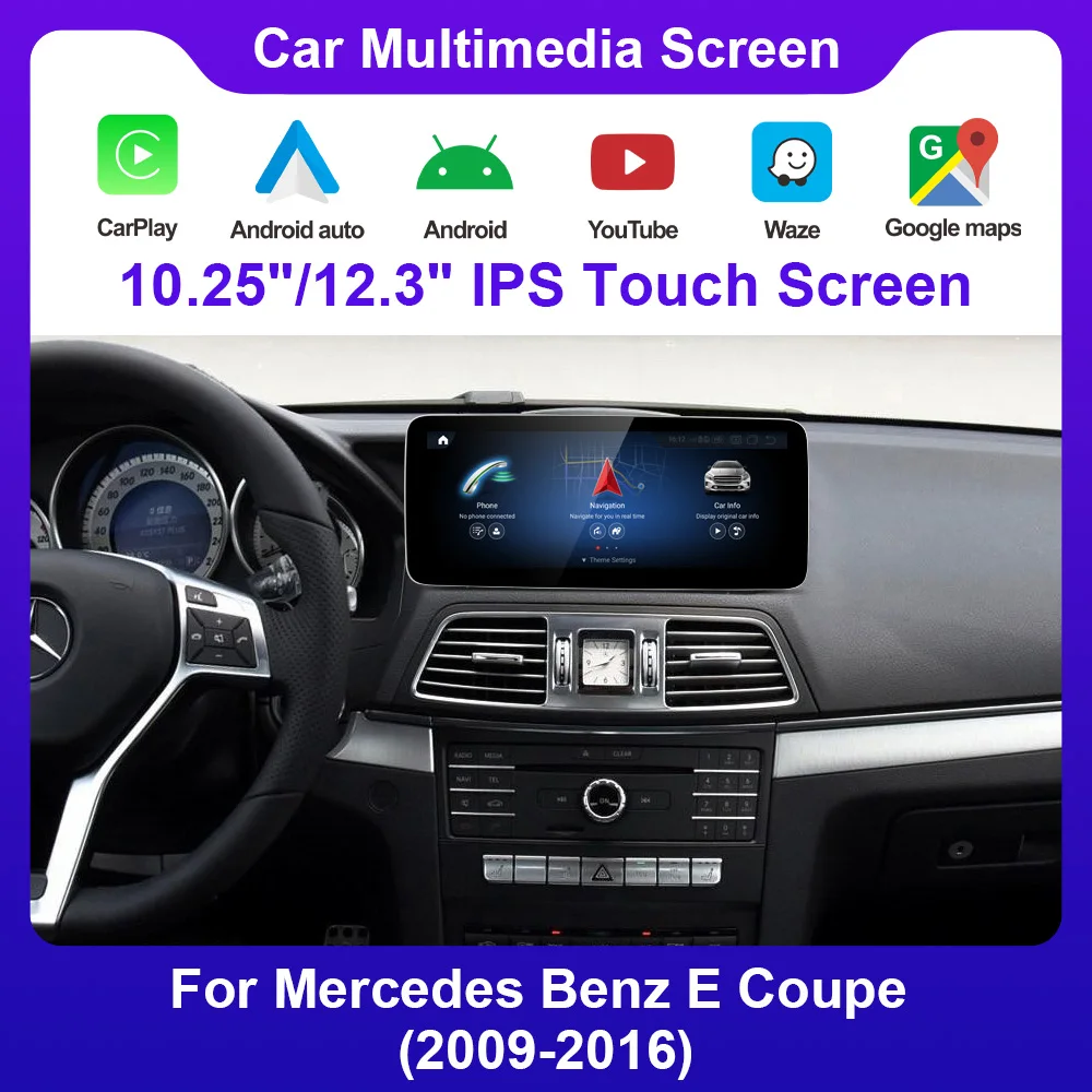 

8-ядерная навигационная радиостанция Qualcomm 665 Android 2009 для Mecerdes Benz E Coupe W212 NTG4.0 2011-Carplay и Android Auto Youtube