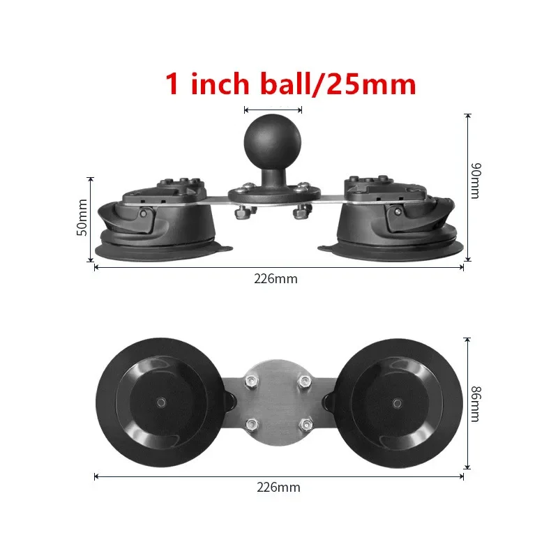 

Двойной поворотный замок на присоске с 1 дюймовым шариком для ветровых стекол автомобиля/приборной панели/окна