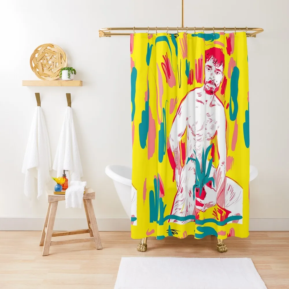 

Plant man! guyholding plant Shower Curtain Waterproof Fabric Bathroom For Bathroom Modern Showers For Bathroom Curtain