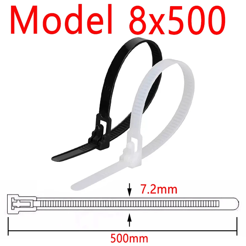 30PCS herausnehmbares Nylonbindungsband weiß 5mm 8mm wiederverwendbarer Kunststoff selbsthemmender Bindungsband einziehbares Reißverschluss Bindungsband festes Bindungsband schwarz 5,200 8,300 8,400