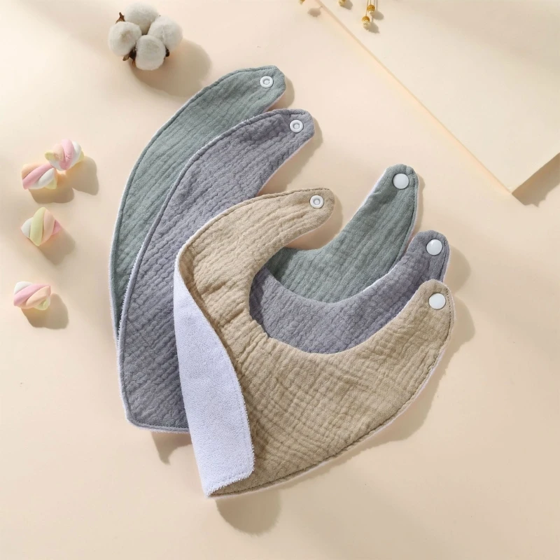 New Autumn Winter Thicken Baby Bibs Cotton Plush Newborn Feeding Triangle Bib Burp Cloths Super Absorbent Baby Saliva Towel