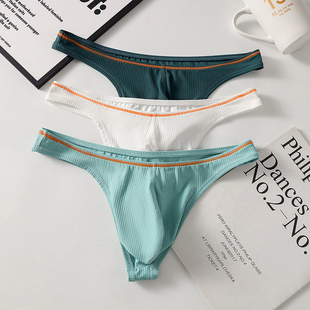 

2025 Men Solid Thin Edge G-strings Thongs Elastic Underpants Low Rise Lingerie U Pouch Mens Sexy Underwear Summer Men's Panties