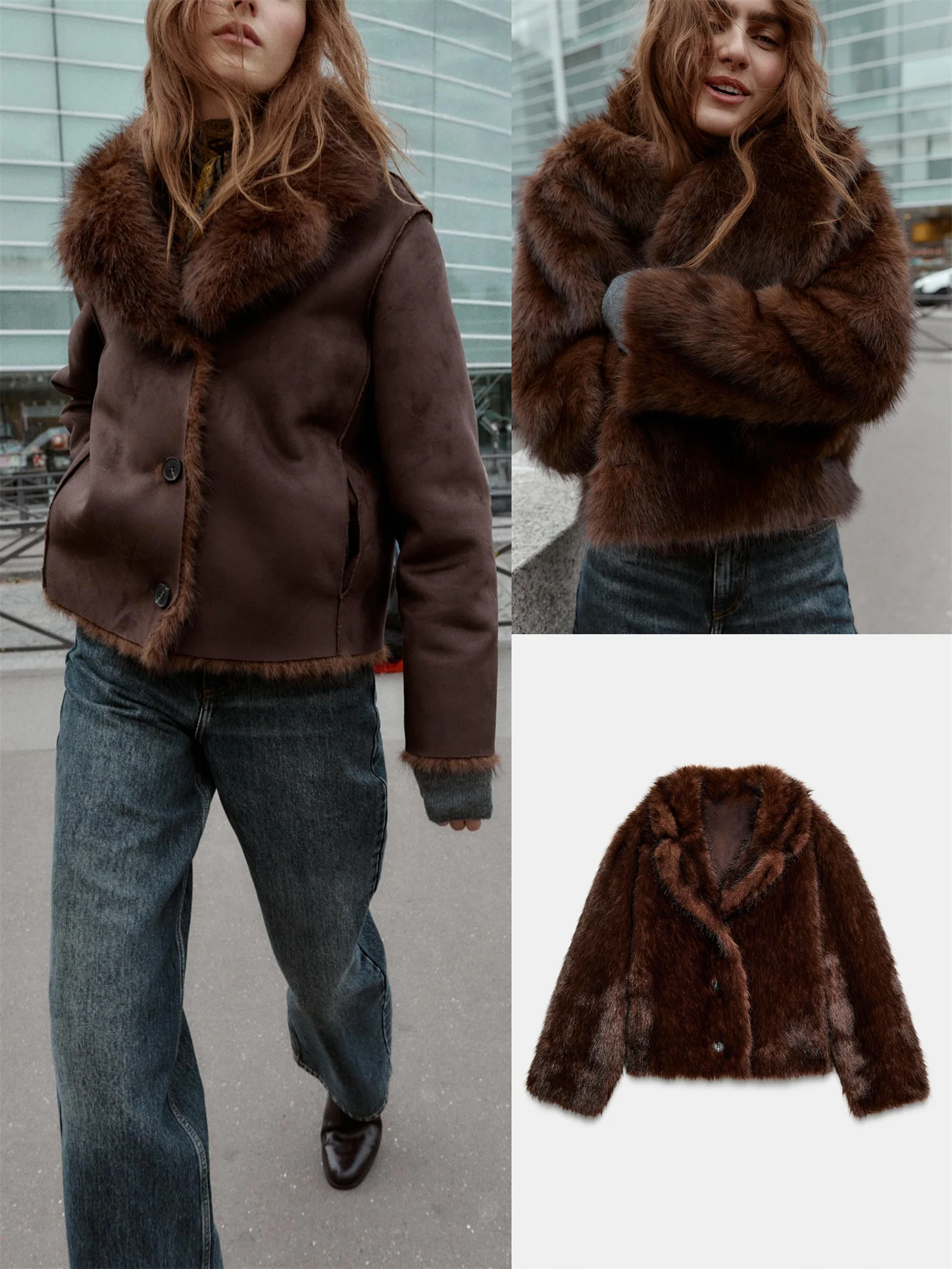 

Faionable двустороннее шуба с эффектом искусственного меха, женское высококачественное зимнее новое поступление, теплое повседневное пальто Long Sve