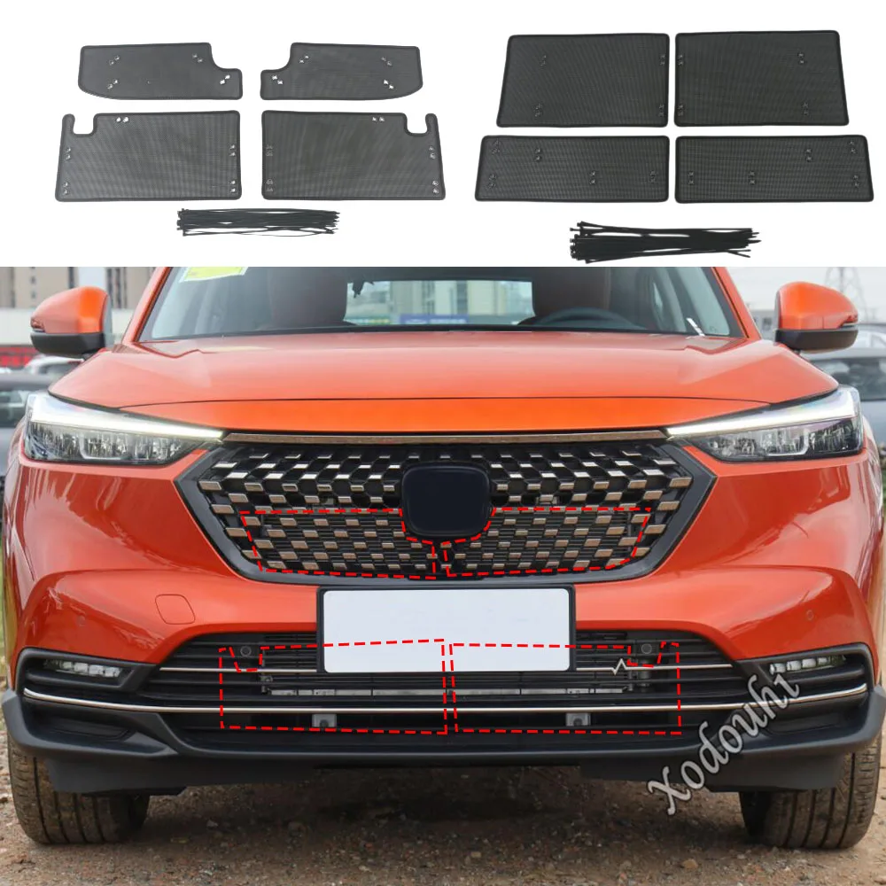 

For Honda XR-V ZR-V HR-V Vezel 2022 2023 2024 Car Grille Insert Net Insect Screening Mesh Cover Trim Frame Accessories HRV ZRV