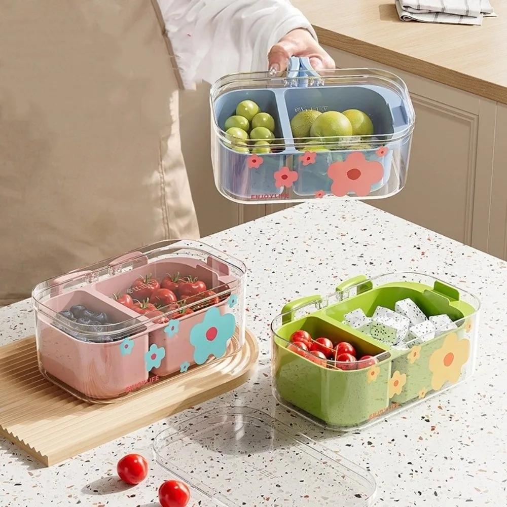 

Double-Layered Fruit Storage Box Space-Saving Stackable Nut Snack Box Plastic Thickened Draining Basket Snack Storage