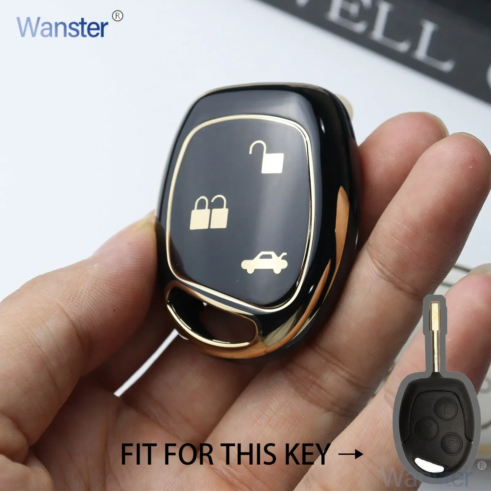 3 Bottons Tpu Car Key Case Cover Shell Keychian for Old Ford Mondeo Focus Fusion Fiesta Galaxy Transit Accessories