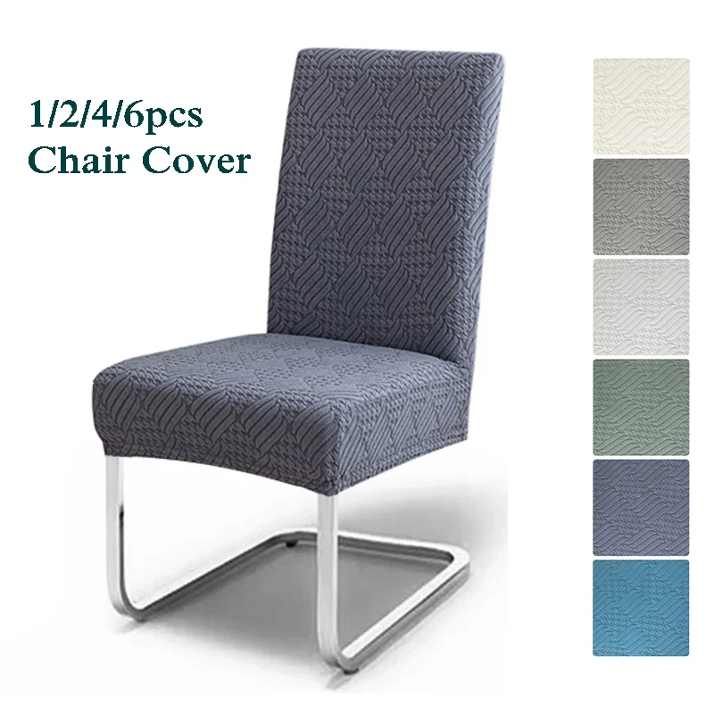 

1/2/4/6Pcs Jacquard Chair Cover Elastic Universal Chair Slipcover for Dining Wedding Anti-dirty Seat Case Capa De Assento Para
