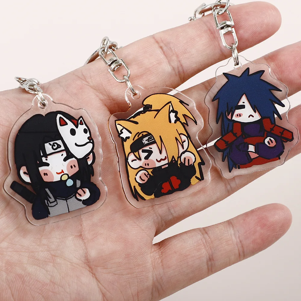 

Anime Cartoon Naruto Uchiha Itachi Obito Madara Shisui Hyga Neji Nara Shikamaru Deidara Acrylic Keychain Gifts 5Cm