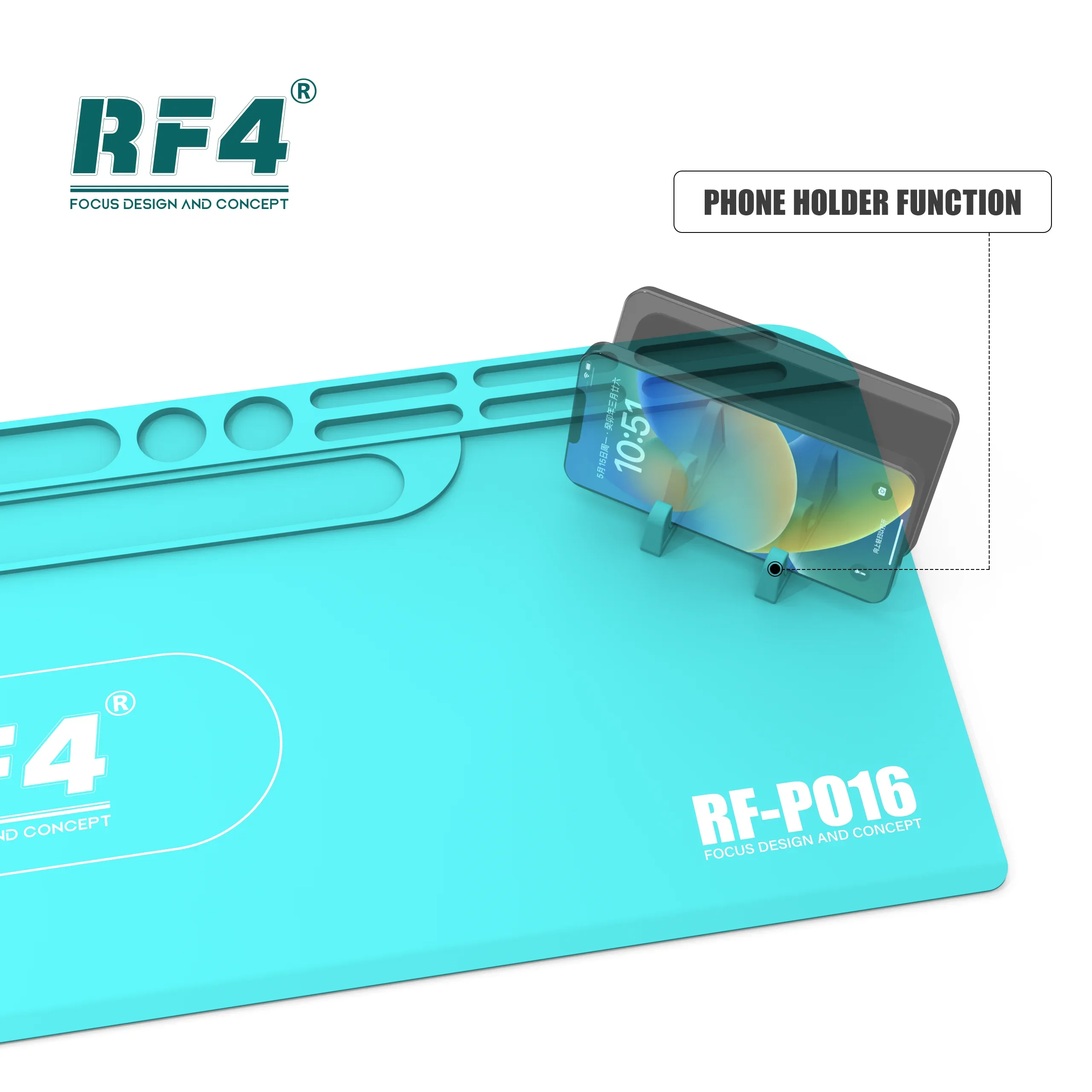 RF4 RF-PO16 PO15 Pad di lavoro universale in silicone con staffa di archiviazione tappetino di riparazione per telefono cellulare resistente alle