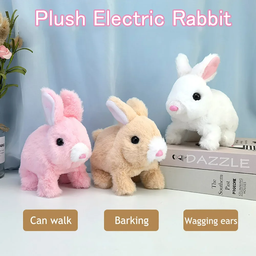 

Electronic Plush Rabbit Toys Interactive Simulation Bunny Animal Can Walk To Make A Sound Shaking Ears Rabbit Children's Gifts