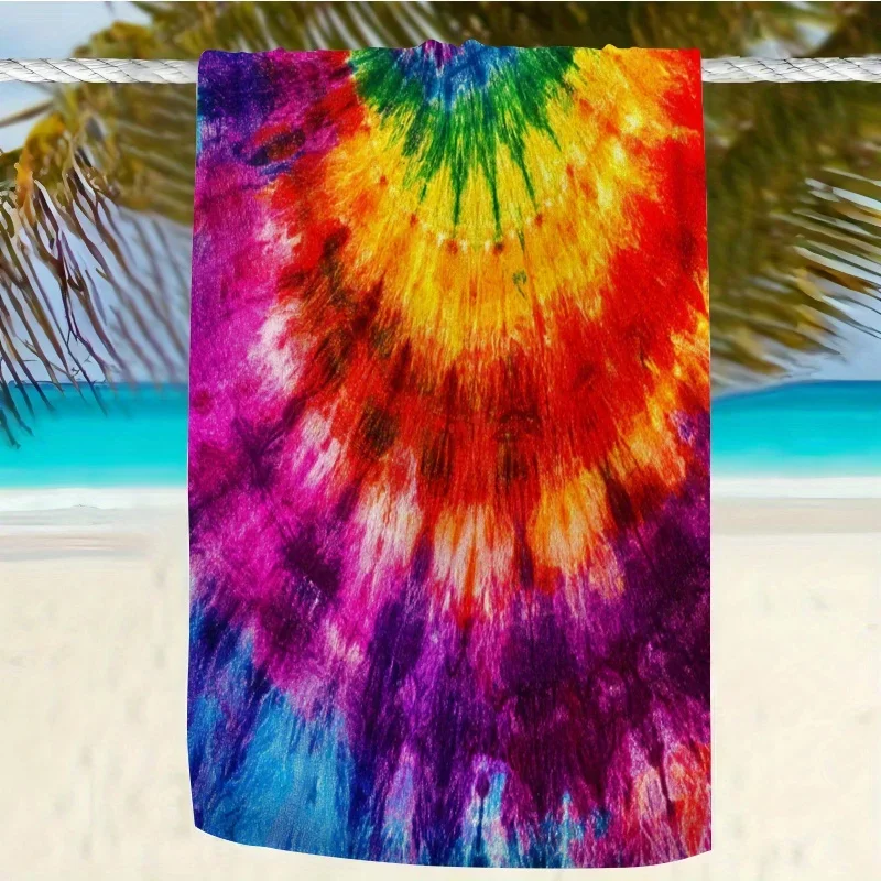 Vibrant Tie Dye Beach Towel Sarong Summer Resort Wear Tropical Print Beach Blanket Boho Waterproof Home DecorGiftPicnicAccessory