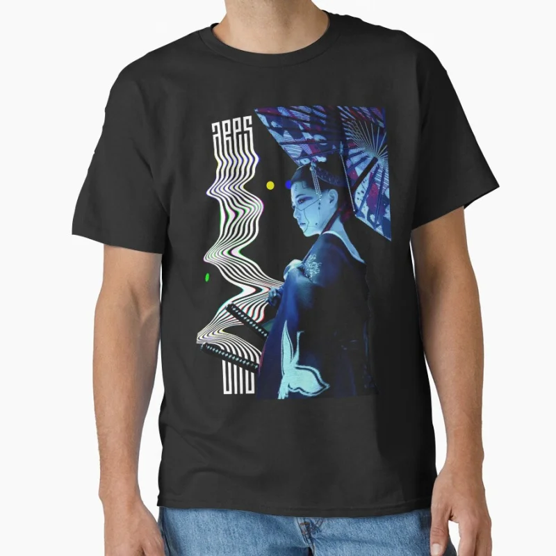 

Vaporwave Cyberpunk Geisha japanese cyborg girl cyber glitch style gift T-shirt for men large size Tops S-6xl colthing